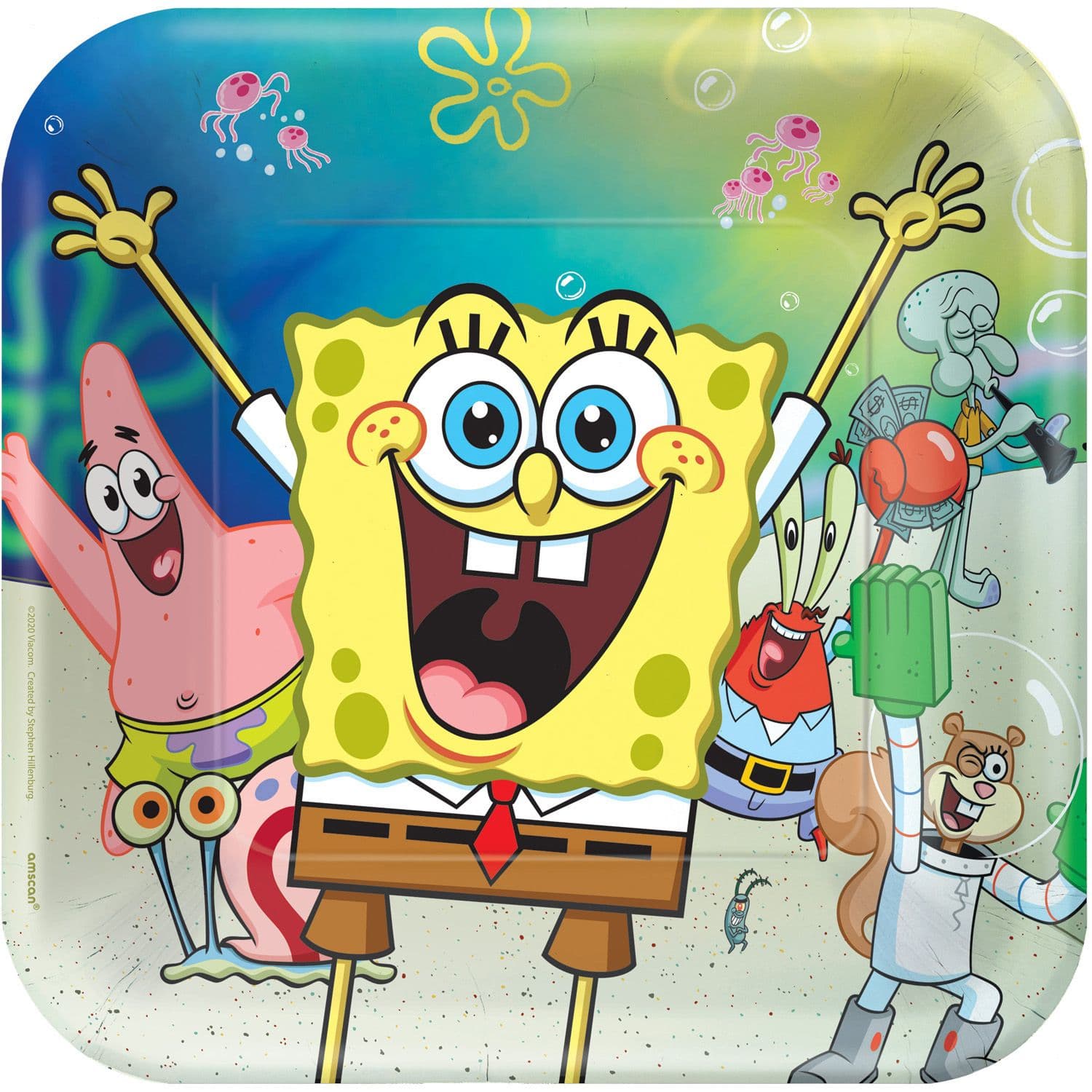 SpongeBob talíře papírové 8 ks 23 cm Amscan - dárek