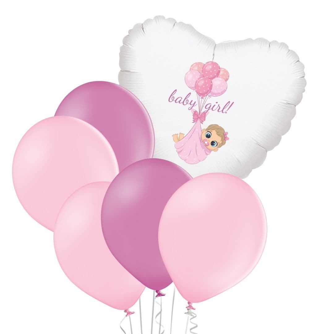 Set baby girl srdce balónky Balonky.cz - dárek