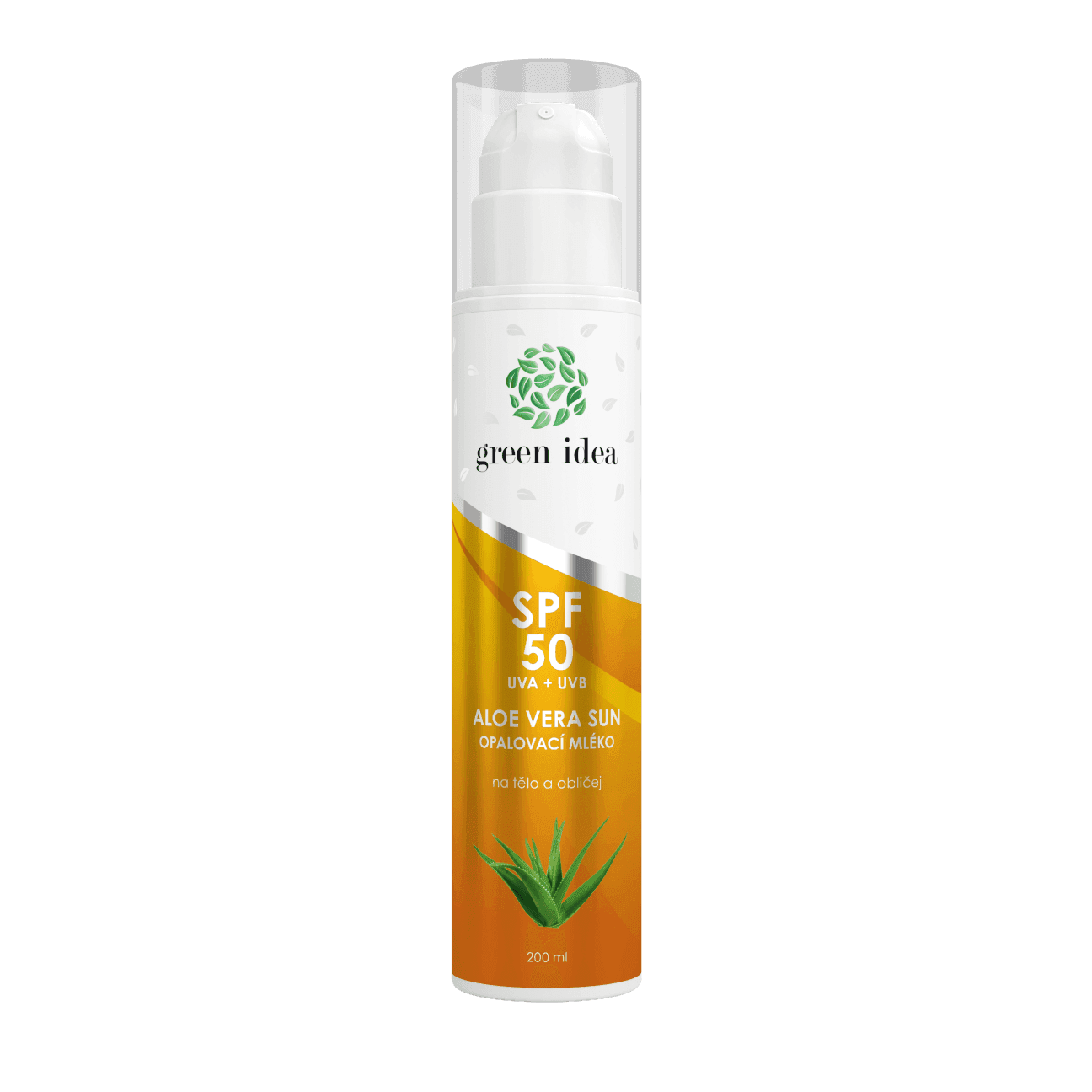 Green idea Aloe vera sun - opalovací mléko SPF 50 200 ml - dárek