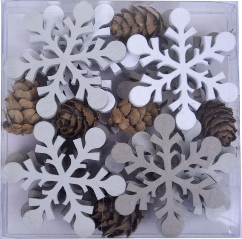 Sada 18 dekorativních přízdob ve tvaru vločky Ego Dekor - dárek