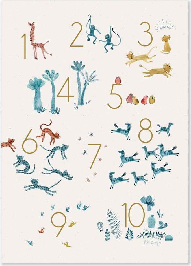 Dětský obrázek 50x70 cm Numbers – Moulin Roty - dárek