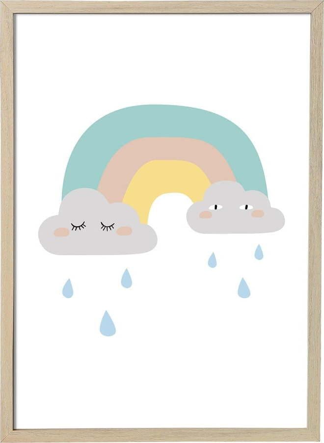 Nástěnný plakát v přírodním rámu Bloomingville Mini Saida Frame, 55 x 75 cm - dárek